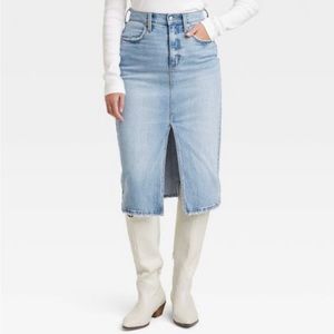 NWT Women's High-Rise Denim Midi Skirt - Universal Thread™